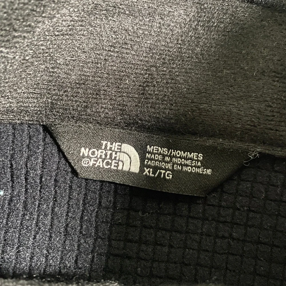 The North Face Mens Full Zip Jacket Black Mountain Peaks XL Thermal Fleece Lined